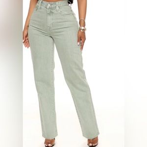 olive Straight Leg Jeans
